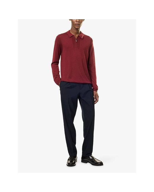 Emporio Armani Blue Travel Pleated Woven Trousers for men