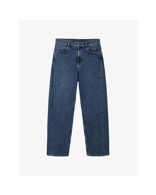 The White Company Blue Portobello Barrel-Leg Stretch-Denim Jeans