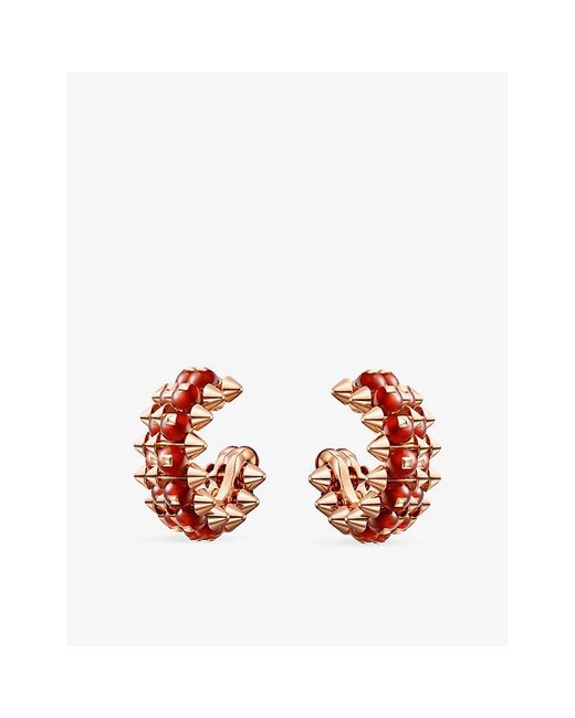 Cartier Red Clash De 18Ct Rose- And Agate Hoop Earrings