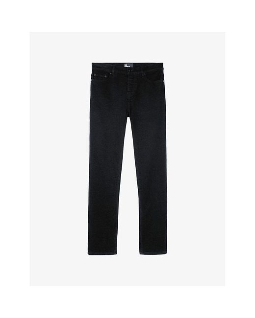 The Kooples Black Slim-Fit Straight-Leg Stretch-Denim Jeans for men
