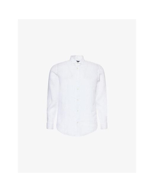 Frescobol Carioca White Antonio Regular-Fit Linen Shirt for men