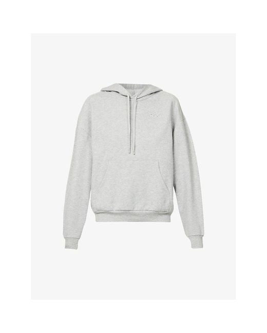 Alo Yoga Gray Accolade Kangaroo-Pocket Cotton-Blend Hoody