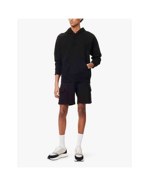 Arne Black Everyday Lux Cotton-Blend Cargo Shorts for men