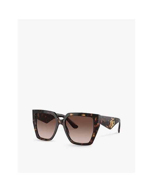 Dolce & Gabbana Brown Dg4438 Square-frame Tortoiseshell Acetate Sunglasses
