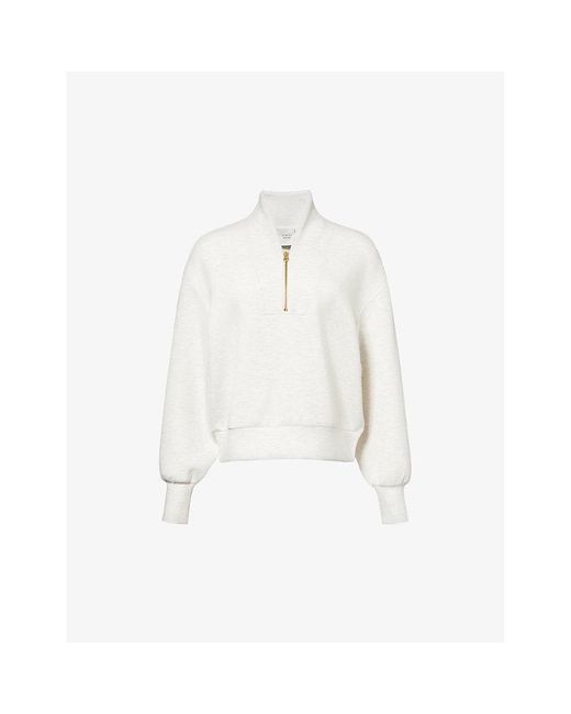 Varley White Davidson Relaxed-fit Stretch-woven Sweatshirt
