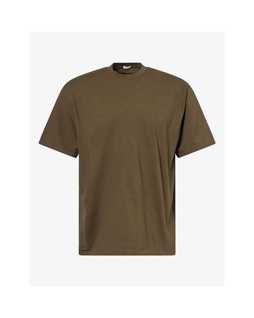 A.PRESSE Green Relaxed-Fit Crew-Neck Cotton T-Shirt for men