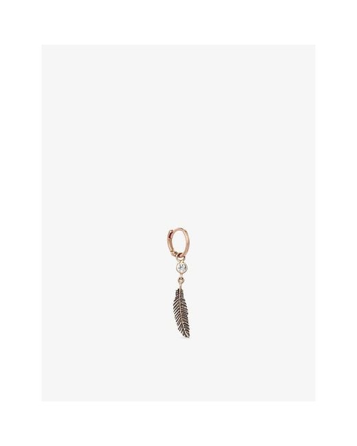 Kismet by Milka White Dart 0.04Ct Diamond Drop Huggie