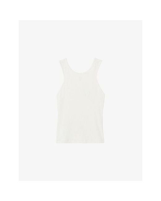Claudie Pierlot White Round-Neck Cotton Vest