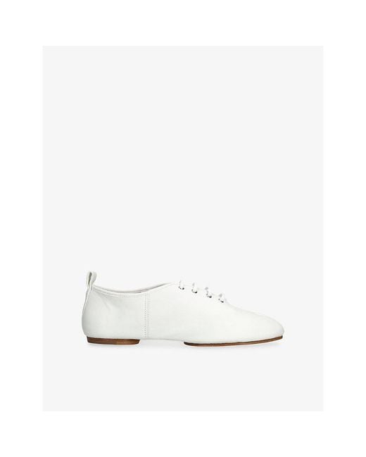 Maison Margiela White Tabi Jazz Leather Oxford Shoes