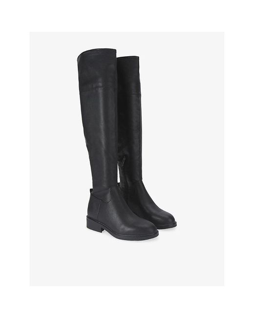 KG by Kurt Geiger Black Tisha 2 Flat Faux-Leather Knee-High Boots