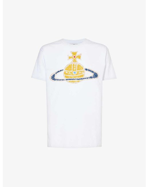 Vivienne Westwood White Time Machine Brand-print Cotton-jersey T-shirt for men