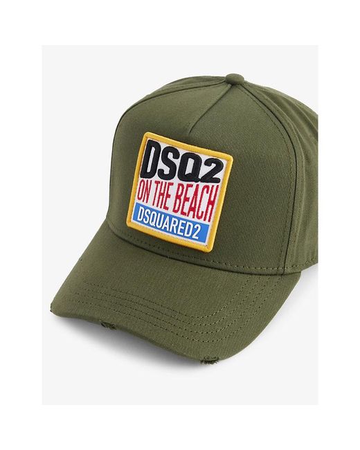 DSquared² Green On The Beach Brand-embroidered Cotton-twill Cap for men