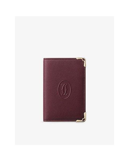 Cartier Purple Must De 4Cc Leather Card Holder