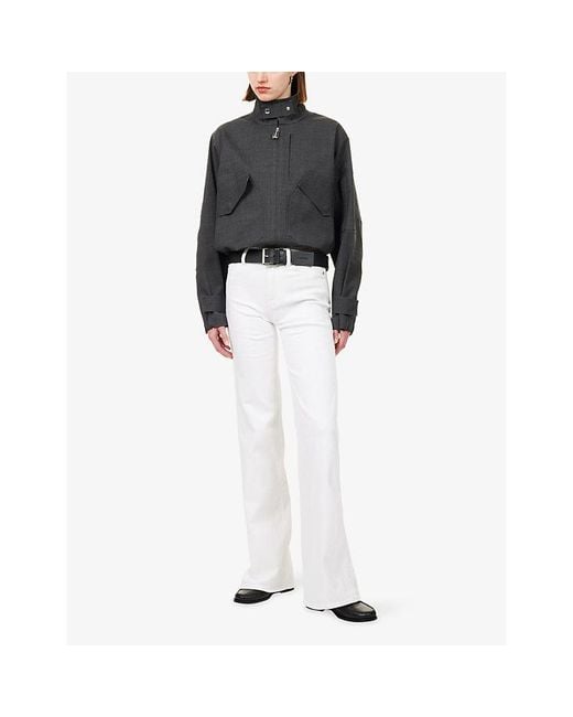 7 For All Mankind White Modern Dojo Tailorless Stretch-Denim Jeans