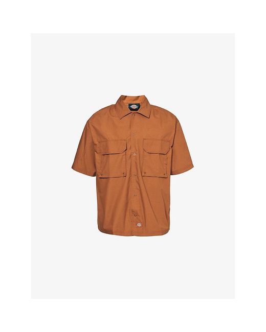 Dickies Brown Fishersville Brand-patch Cotton Shirt for men