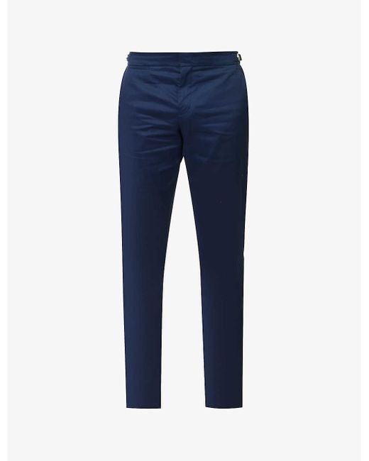 Orlebar Brown Blue Griffon Tailored-fit Cotton-blend Trousers for men