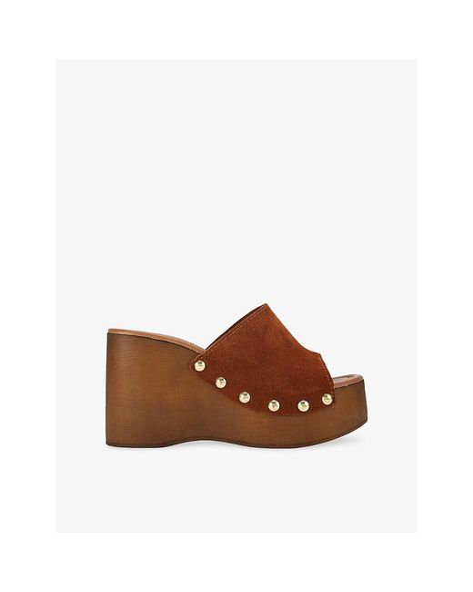 KG by Kurt Geiger Brown Rua Suede Wedges