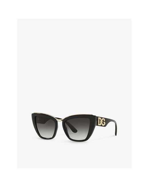 Dolce & Gabbana Black Dg6144 Cat Eye-frame Nylon Sunglasses