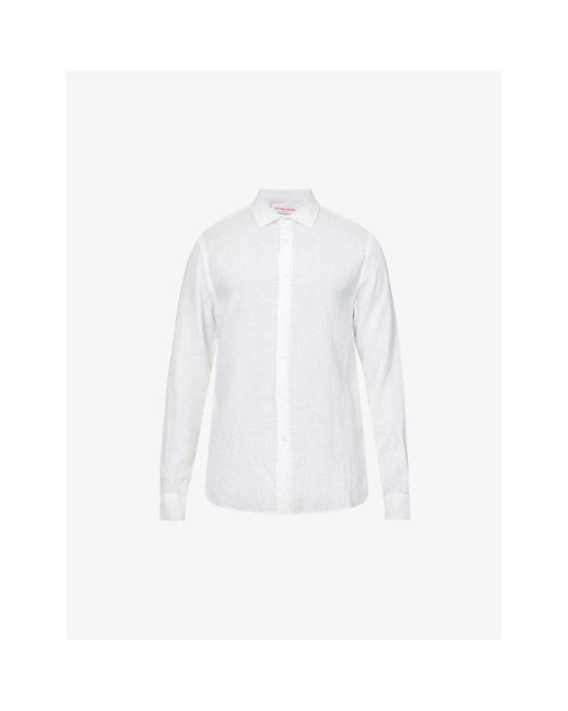 Orlebar Brown White Giles Regular-Fit Linen Shirt for men