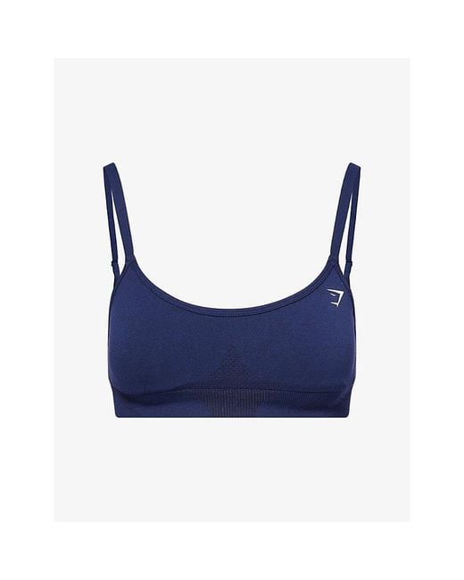 GYMSHARK Blue Vital Seamless Stretch-Woven Sports Bra