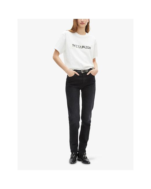 The Kooples White What Is Bead-Embellished Cotton-Jersey T-Shirt