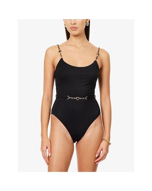 Zimmermann Black Daylight Chain-Embellished Swimsuit