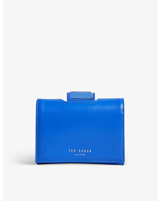 Ted Baker Blue Rozza Small Logo-print Leather Purse