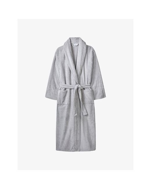 The White Company Gray Classic Organic Cotton Towelling Robe
