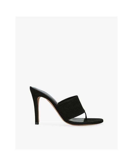 Jude Black Snug Suede Heeled Sandals