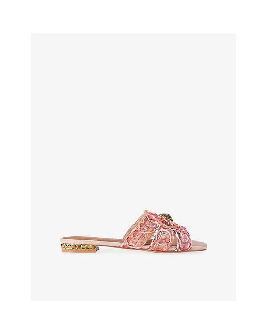 Kurt Geiger Pink Chelsea Woven Sandals