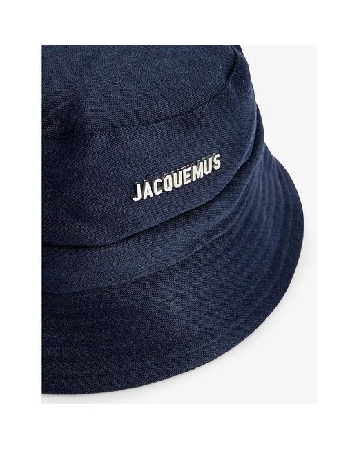 Jacquemus Blue Le Bob Gadjo Brand-plaque Cotton Bucket Hat