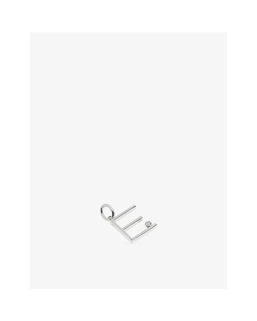 Monica Vinader White Initial E Solitaire Lab-Grown Diamond And Sterling Pendant Charm