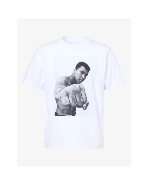 Sacai White Ali Graphic-Print Cotton T-Shirt for men