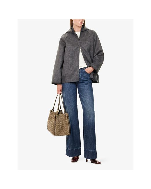 Bottega Veneta Gray Double-Face Wool Blouson Jacket