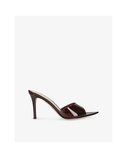 Gianvito Rossi Black Elle 85 Leather And Pvc Heeled Mules