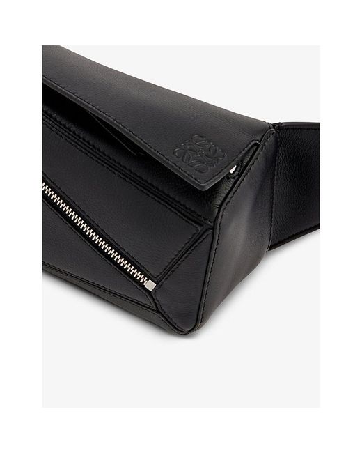 Puzzle Mini Leather Belt Bag in Black - Loewe