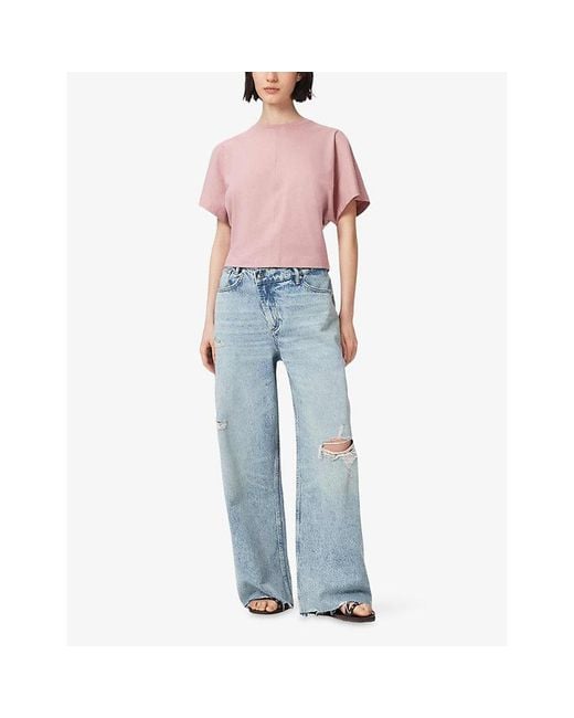 AllSaints Pink Eden Artia Short-Sleeve Cotton T-Shirt
