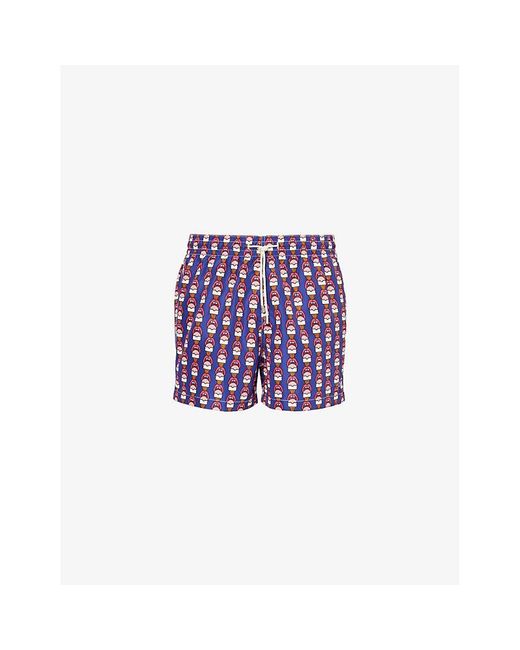 ARRELS Barcelona Purple Craig Printed Swim Shorts for men