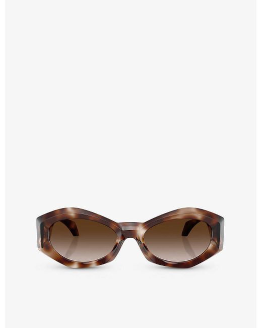 Versace Brown Ve4466u Irregular-frame Injected Sunglasses