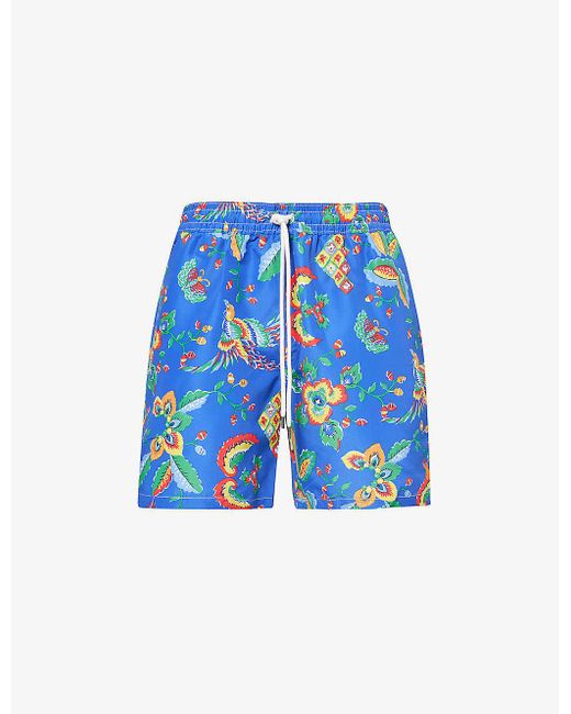 Polo Ralph Lauren Blue Traveller Logo-embroidered Recycled-polyester Swim Shorts Xx for men
