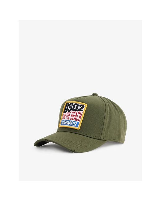 DSquared² Green On The Beach Brand-embroidered Cotton-twill Cap for men