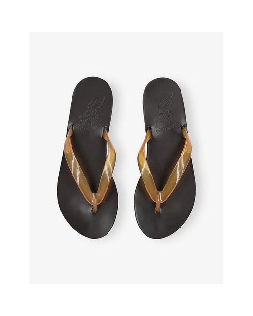 Ancient Greek Sandals Brown Saionara Leather And Jelly Sandals