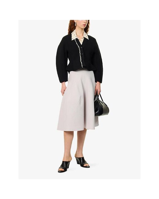 Ashlyn Blue Henry Ruffle Woven Cardigan