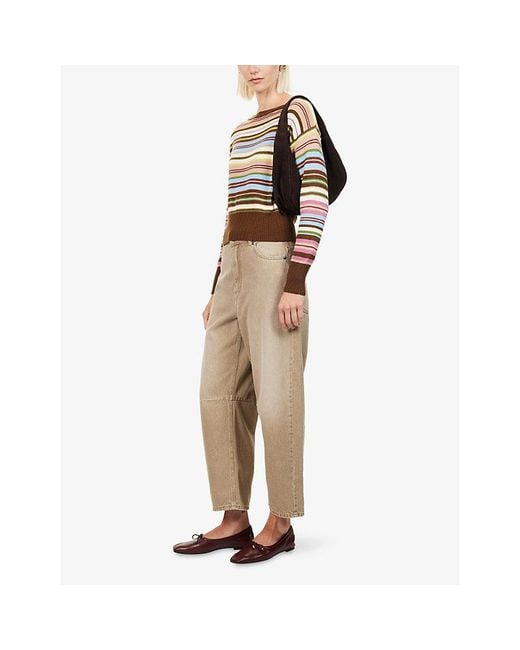 Weekend by Maxmara Natural Worn-Look Barrel-Leg Denim Jeans