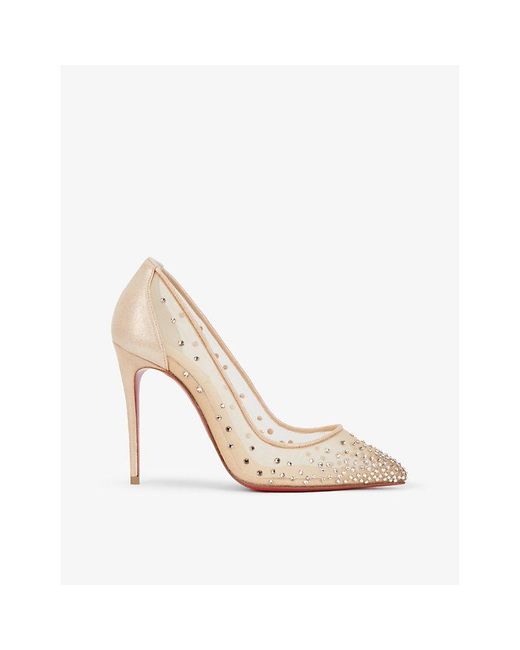 Christian Louboutin Natural Follies Strass 100 Mesh Courts