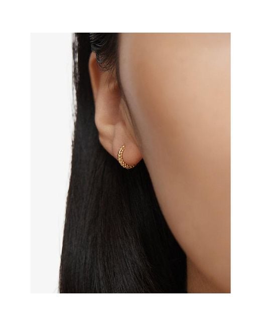 Monica Vinader Metallic Heirloom Mini 18Ct Vermeil Huggie Earrings