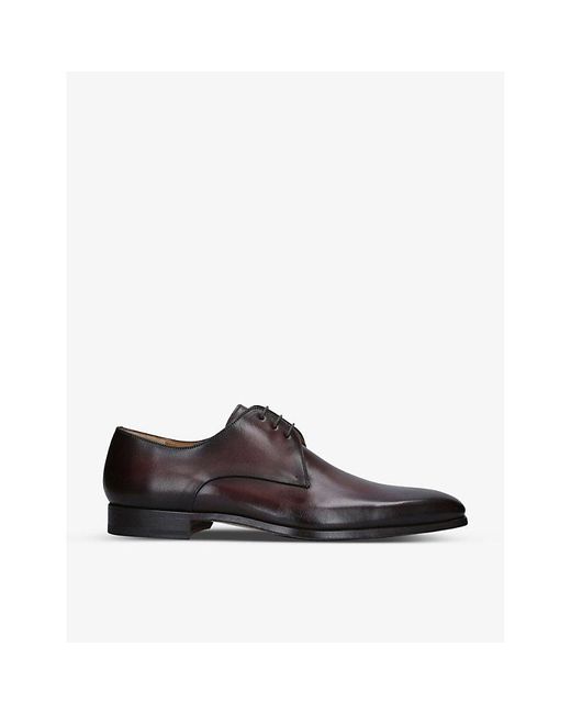 Magnanni Shoes Brown Derby Leather Shoes for men
