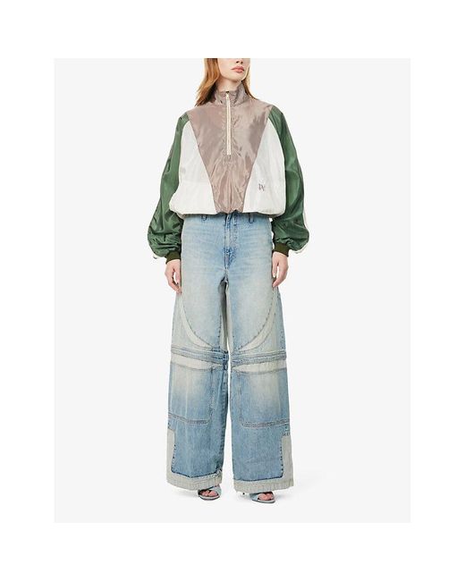 Amiri Blue P5 baggy Brand-patch Wide-leg Mid-rise Jeans