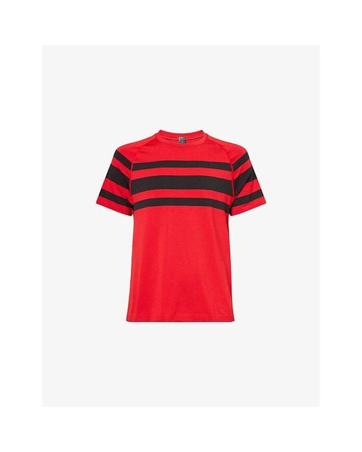 lululemon athletica Red Metal Vent Striped Stretch-Woven T-Shirt for men