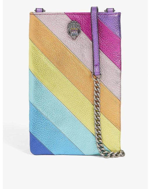Kurt Geiger Multicolor Womens Mult/other Rainbow Cross-body Leather Phone Bag